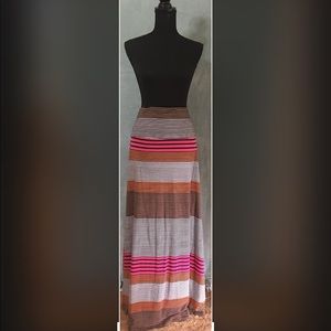 Mossimo Multi Colored Striped Maxi Skirt Size M